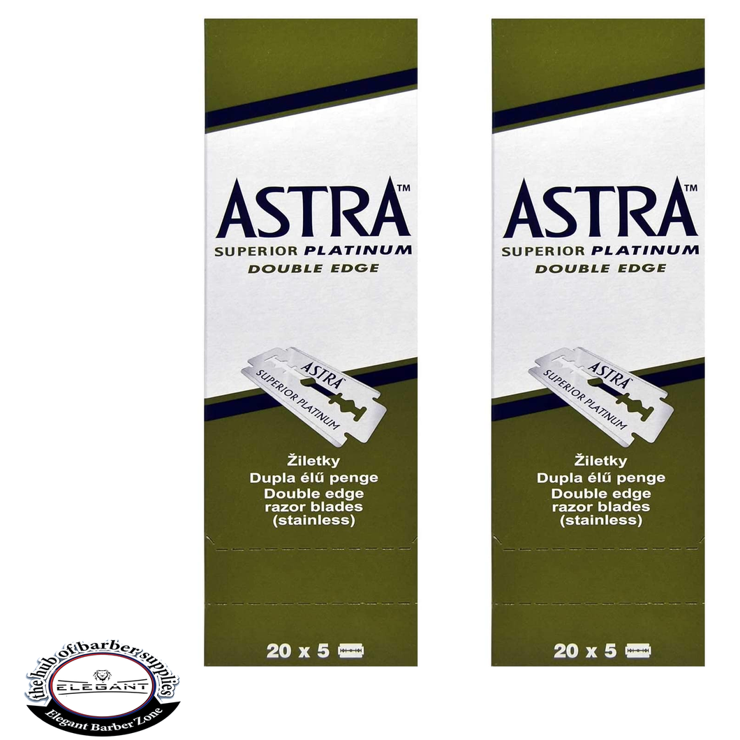 Astra Superior Platinum Double Edge Shaving Razor Blades 200 Pcs