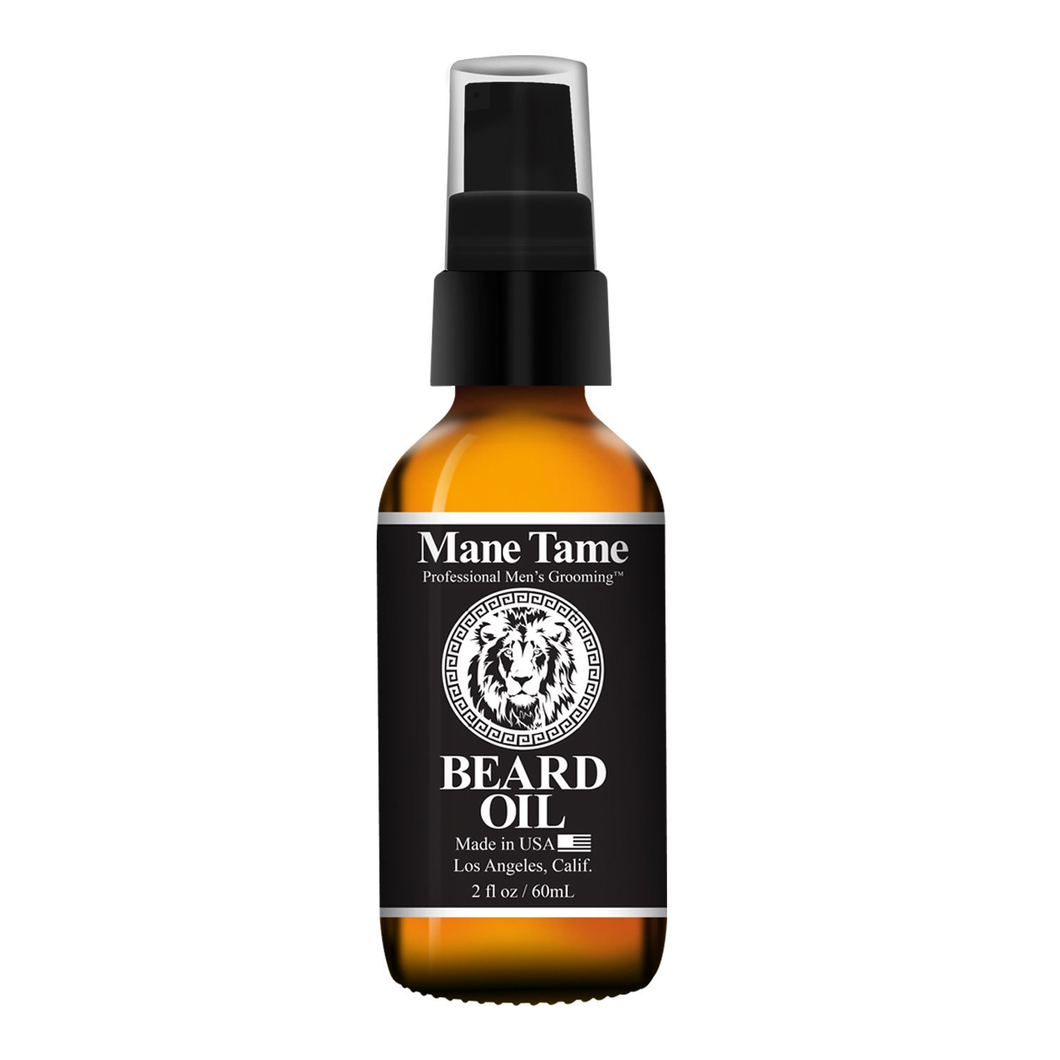 Beard Oil Mane Tame Organic Hemp Oil - No Fuss Pump 2oz Bottle