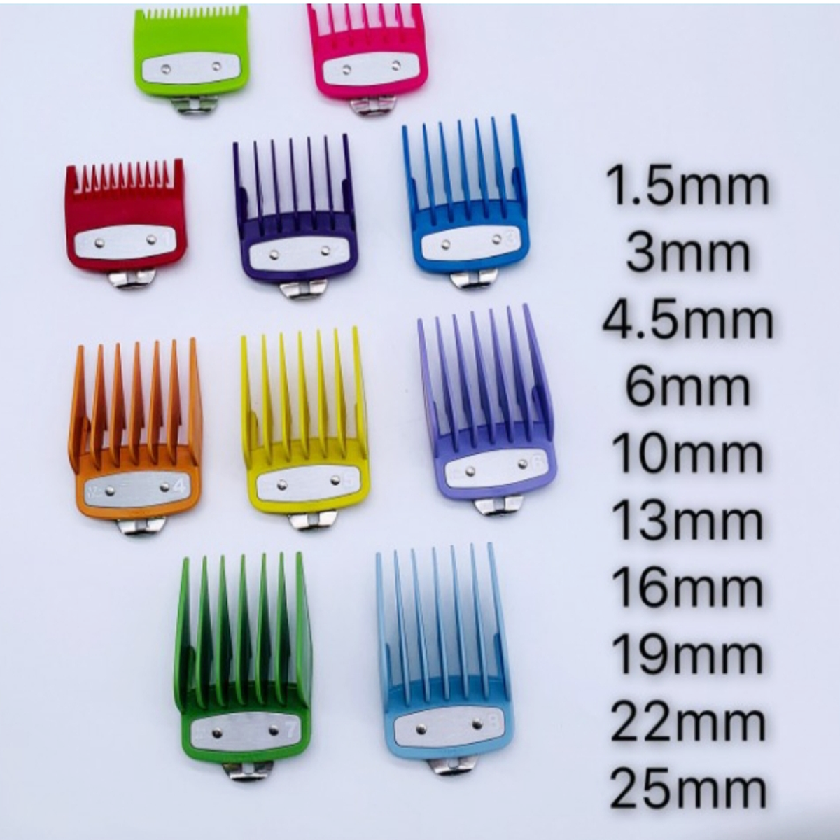 attachments guards cutting comb colorful 10 set – Elegant Barber Zone