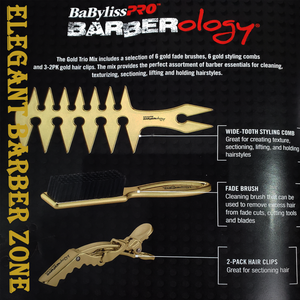 BaByliss PRO gold Wide Tooth Styling Barber ,clip and fade brush