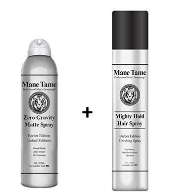 Mane Tame Mighty Hold Hair Spray and Zero-Gravity Matte Texture Spray