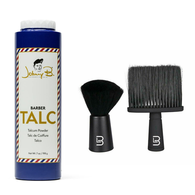 Johnny B Barber Talc Talcum Powder with lv3 duster set