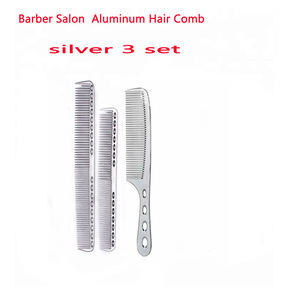 comb Barber Salon  Aluminum metal Hair Comb 3 set silver
