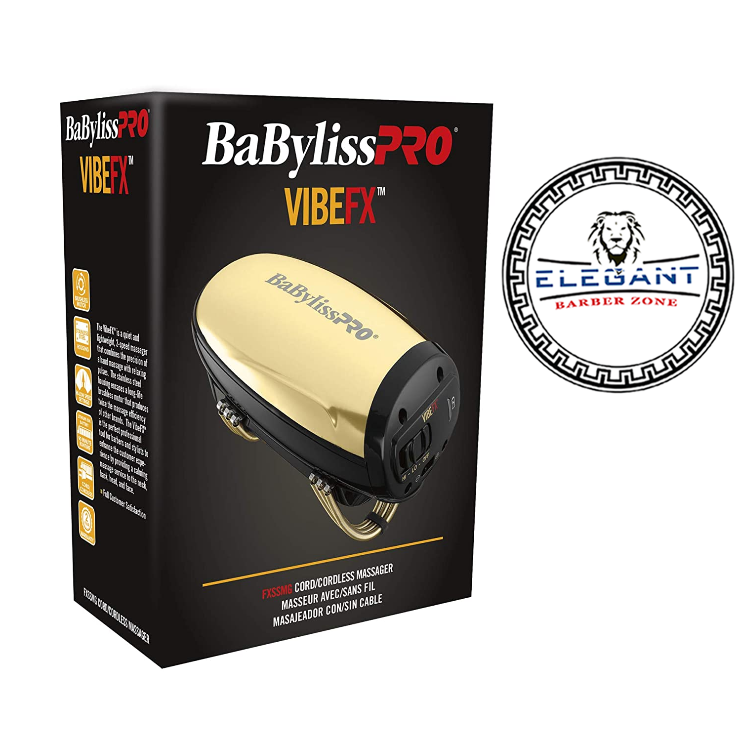 BaBylissPRO VIBEFX Cord/Cordless Massager (GOLD) 