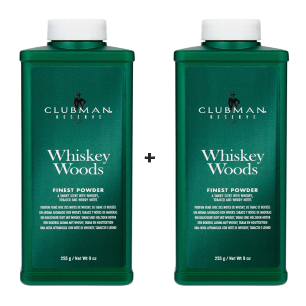 Clubman Reserve Whiskey Woods Finest Powder Talc 9oz -2 pack